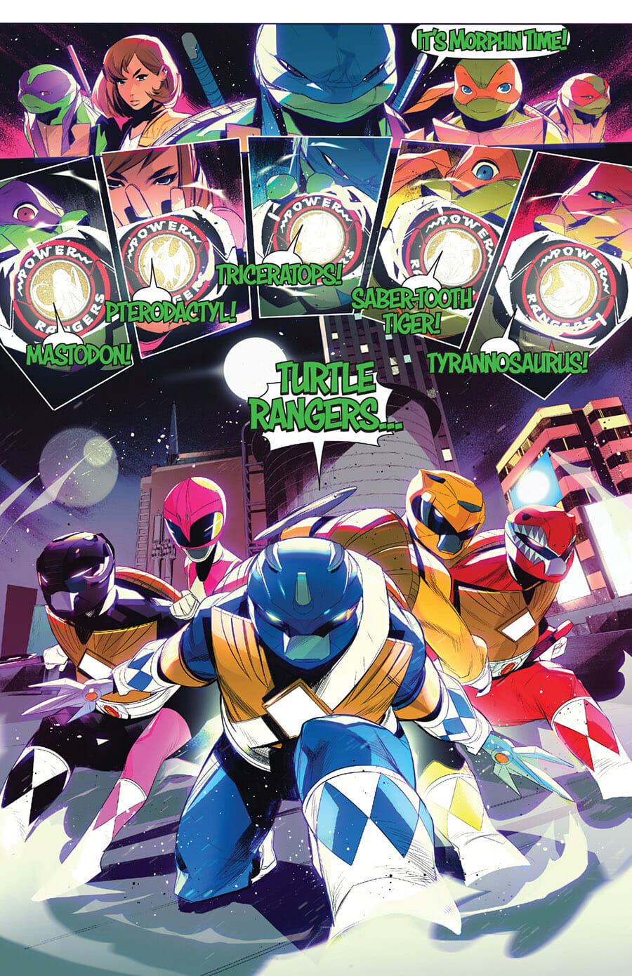 Mighty Morphin Power Rangers Teenage Mutant Ninja Turtles 4 Turtle ...